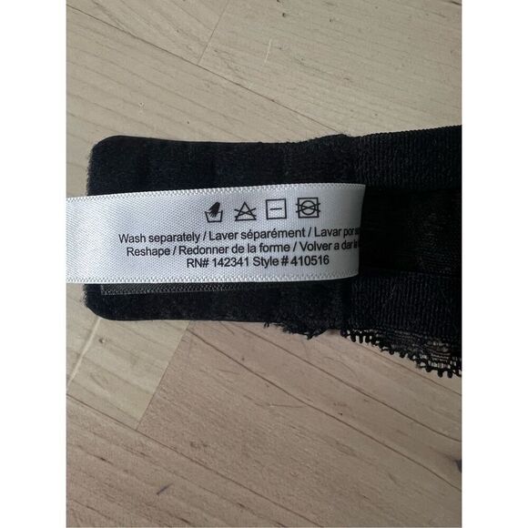 Adore Me Black Floral Lace Sheer Underwire Bra Size 34D Scalloped Lingerie - Picture 10 of 14